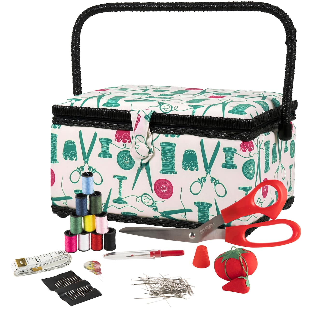 SINGER® Vintage Spools Pattern Sewing Basket Kit